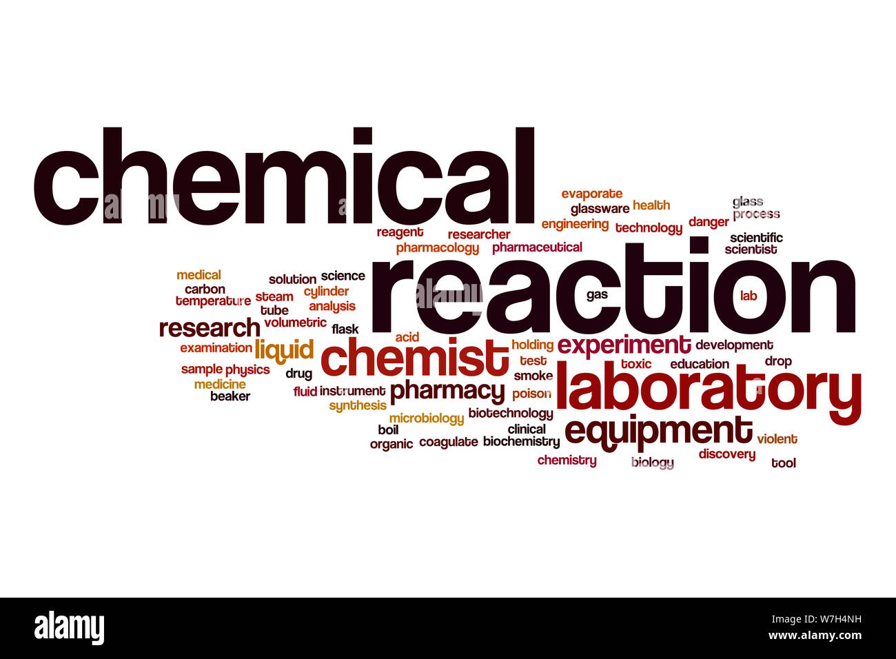 Chemical reaction word cloud Stock Photo