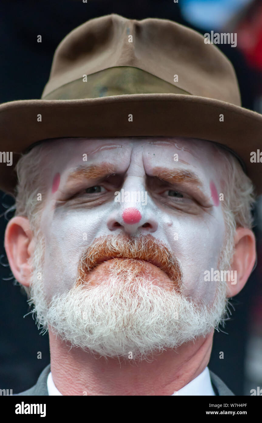 Edinburgh, Scotland, UK. 6th August, 2019. Direct from the American Frontier, the infamous Gravel Road Show presents Oklahoma USA, a world premiere cabaret featuring clown, dance, music, theatre and a twisted history all set in the Wild Wild West, on at Venue 53 Nicolson Street during the Edinburgh Fringe Festival. Credit: Skully/Alamy Live News Stock Photo