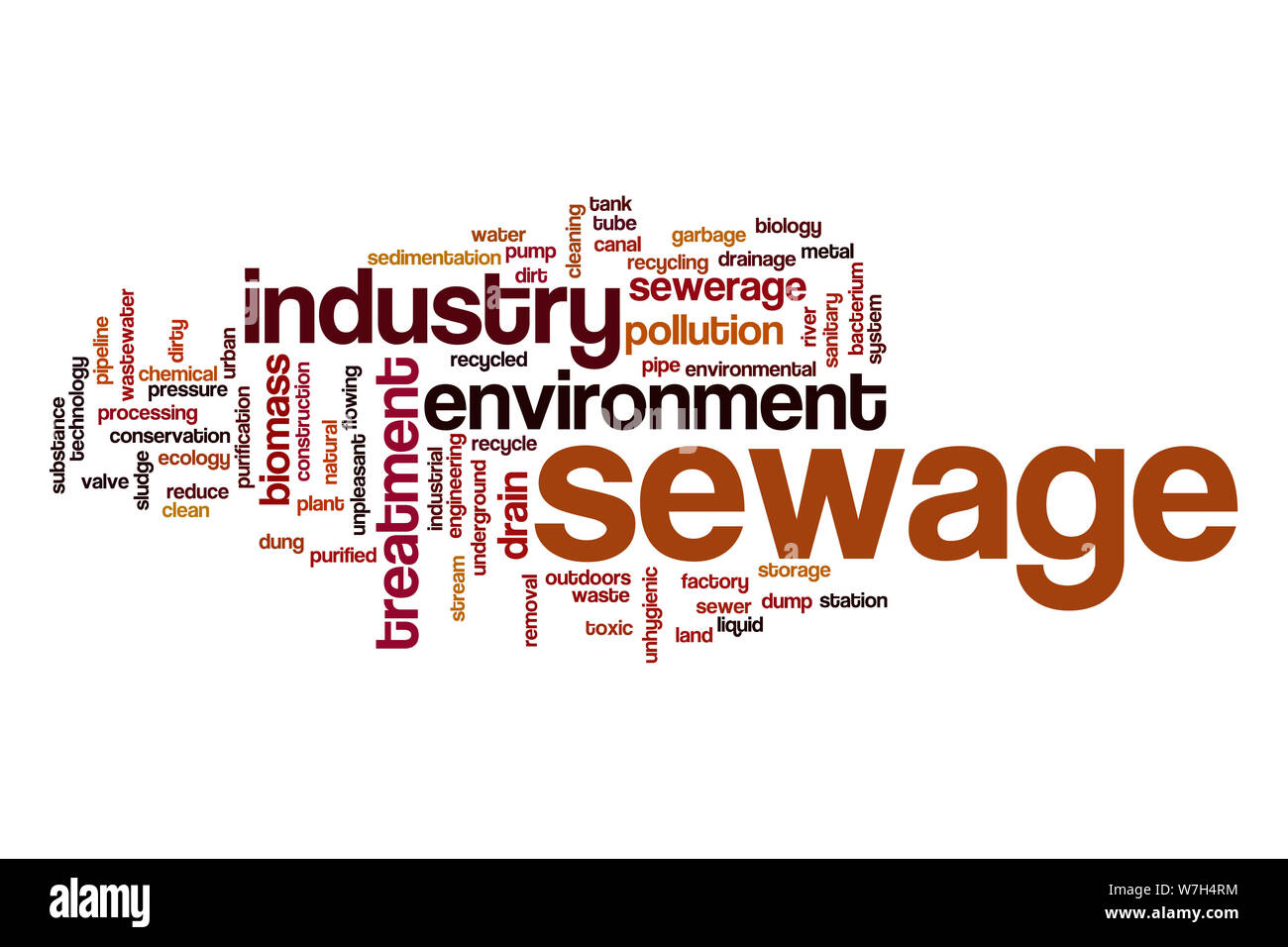 Sewage word cloud Stock Photo Alamy