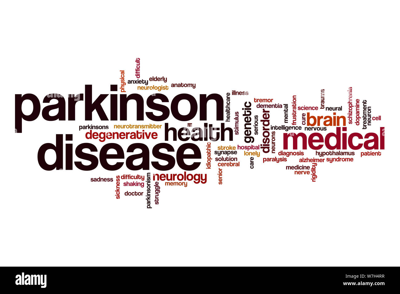Parkinson disease word cloud Stock Photo