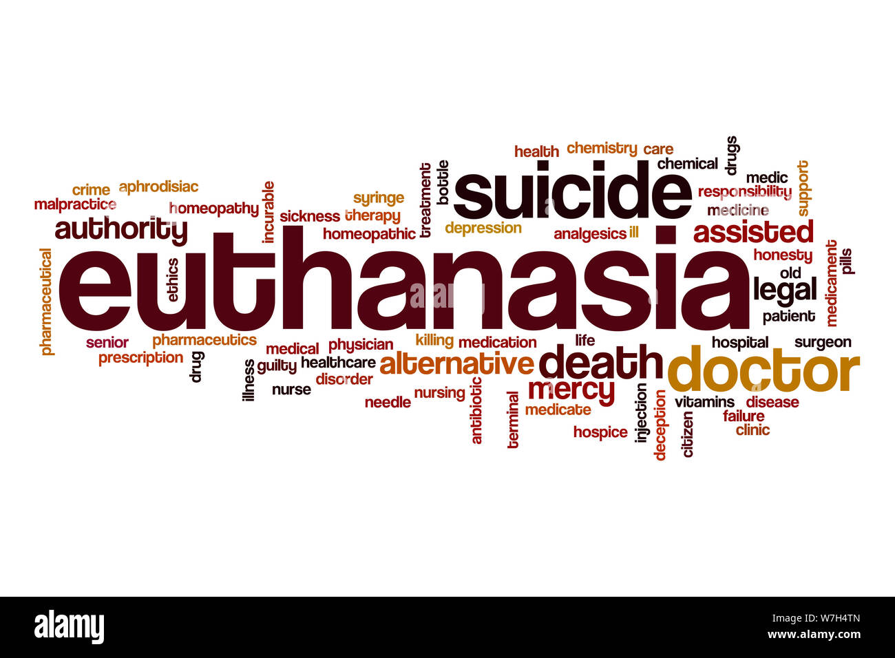 Euthanasia word cloud Stock Photo