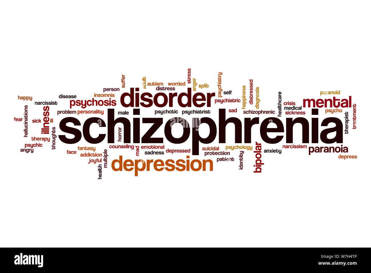 Schizophrenia word cloud Stock Photo