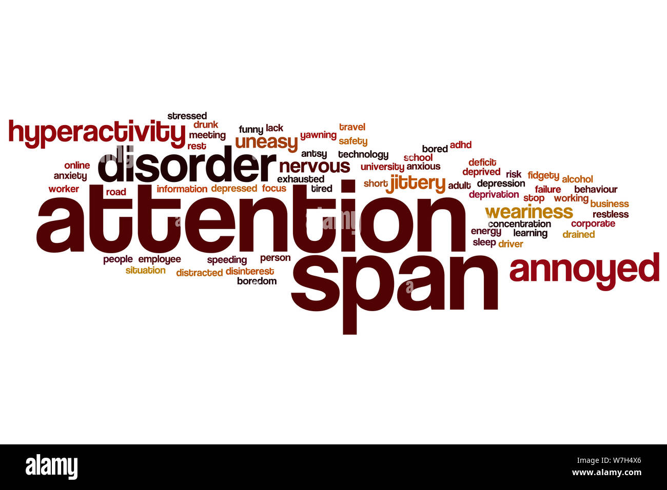 Attention span word cloud Stock Photo Alamy