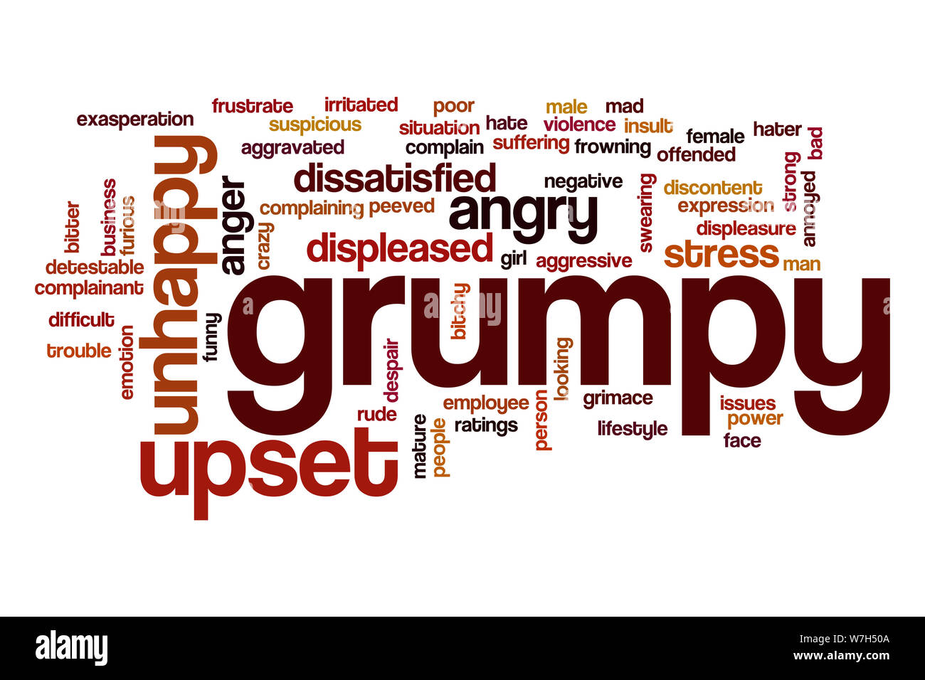 Grumpy word cloud Stock Photo