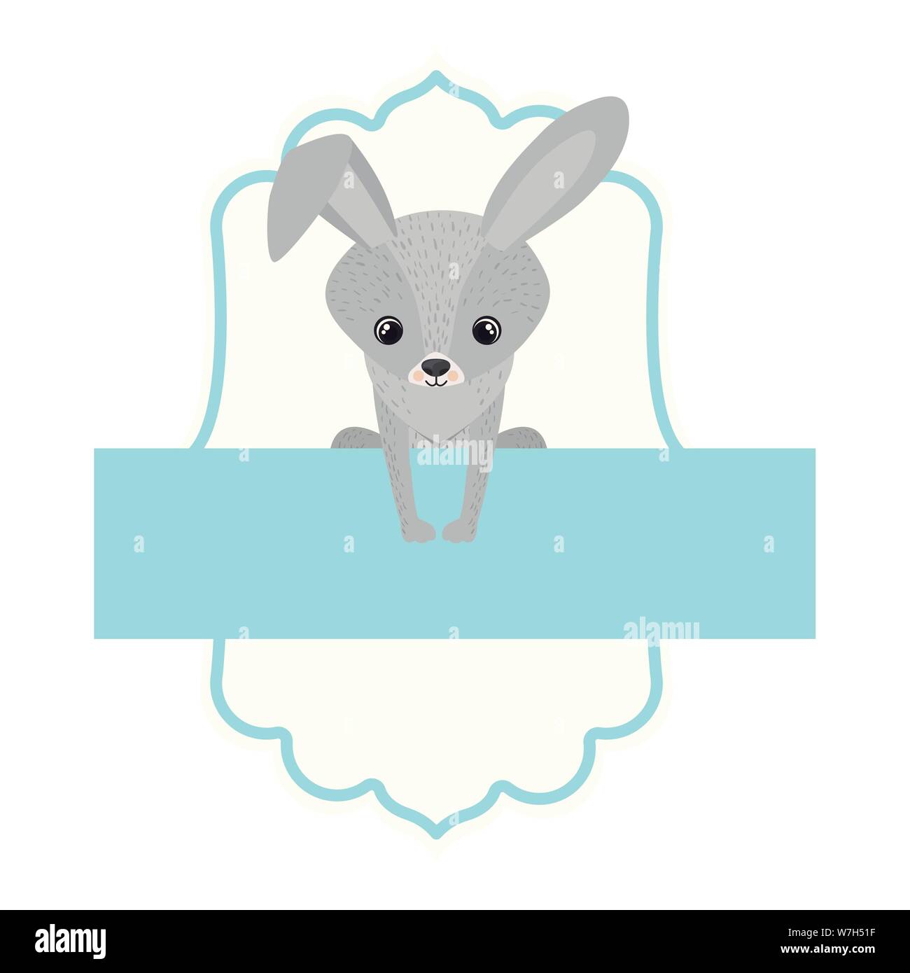 cute and adorable bunny with frame Stock Vector Image & Art - Alamy
