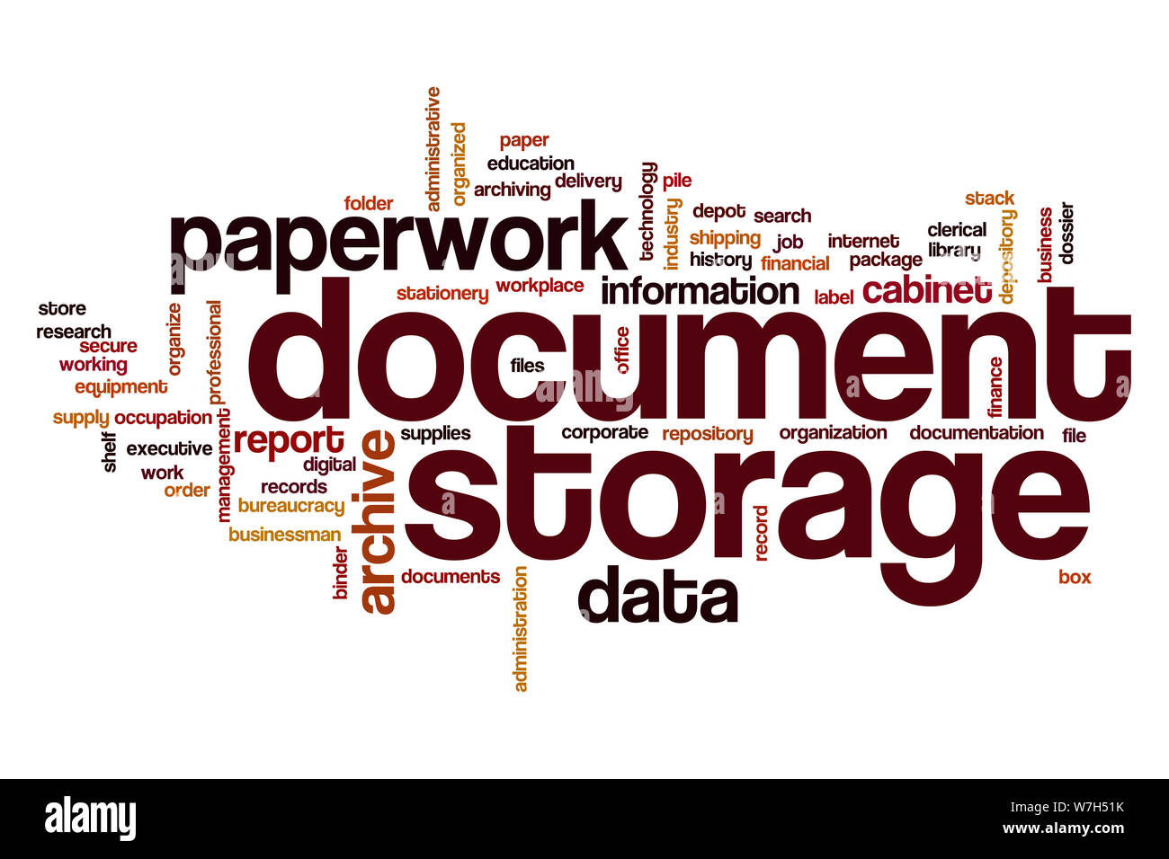 Document storage word cloud Stock Photo Alamy