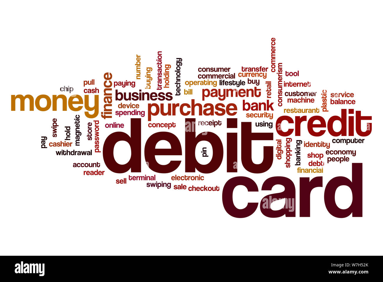 Debit card word cloud Stock Photo