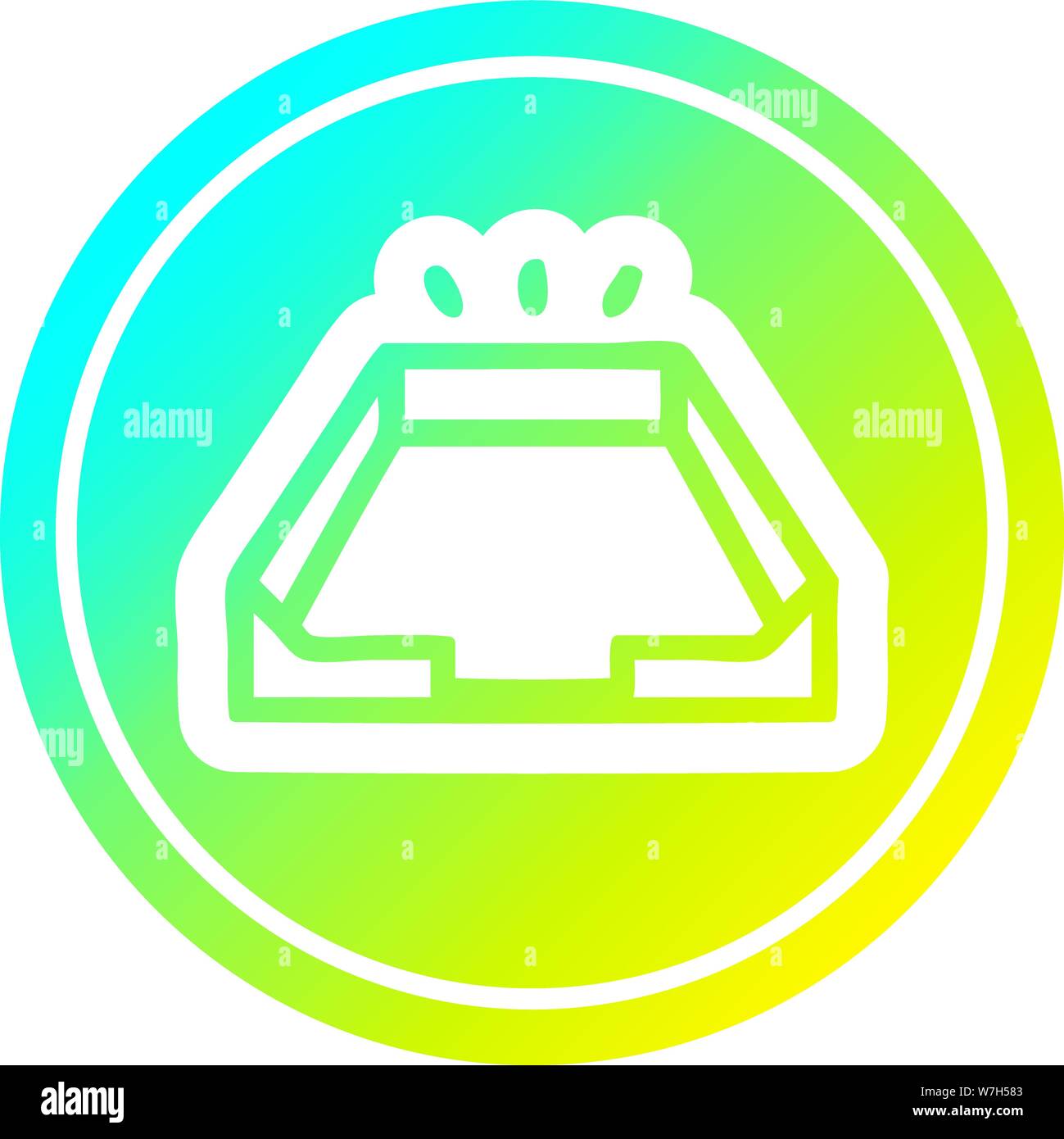 empty in tray circular icon with cool gradient finish Stock Vector ...