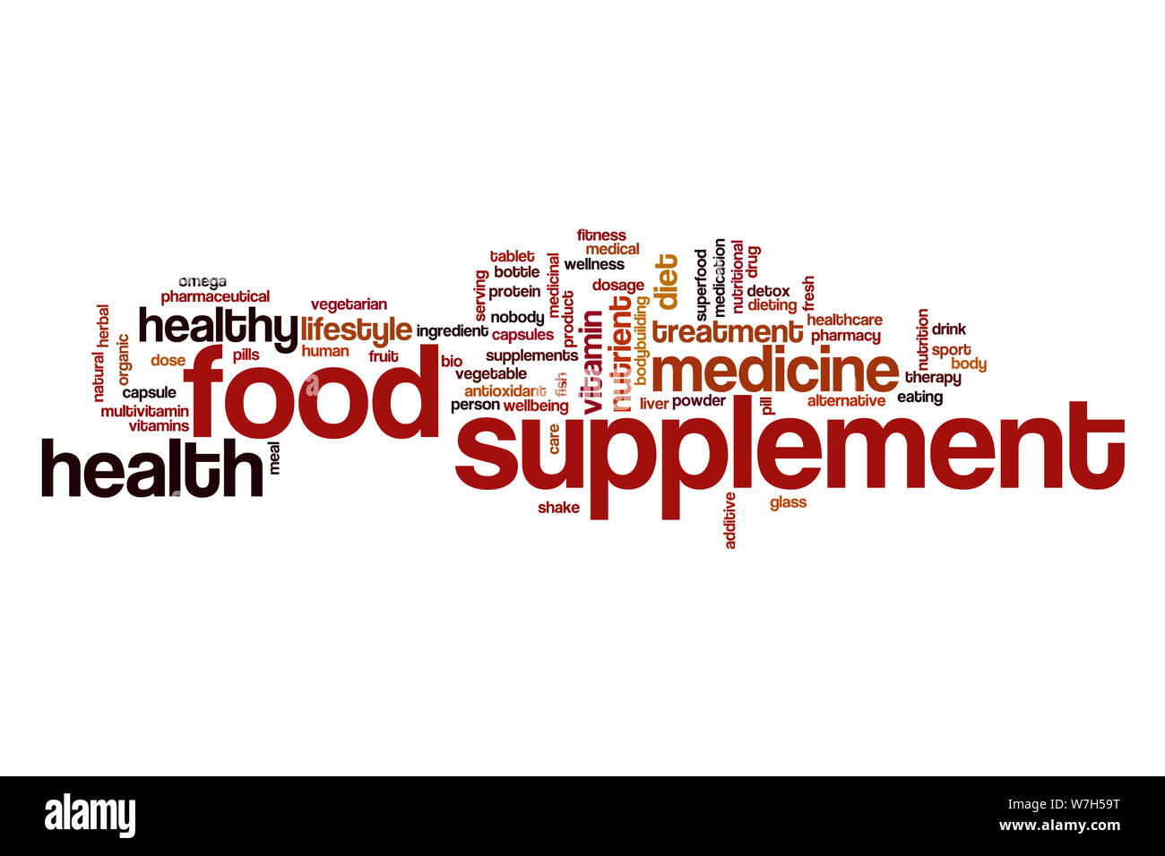 Food supplement word cloud concept Stock Photo Alamy