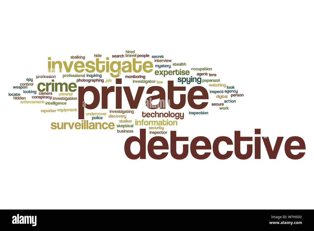 Private detective word cloud concept Stock Photo Alamy