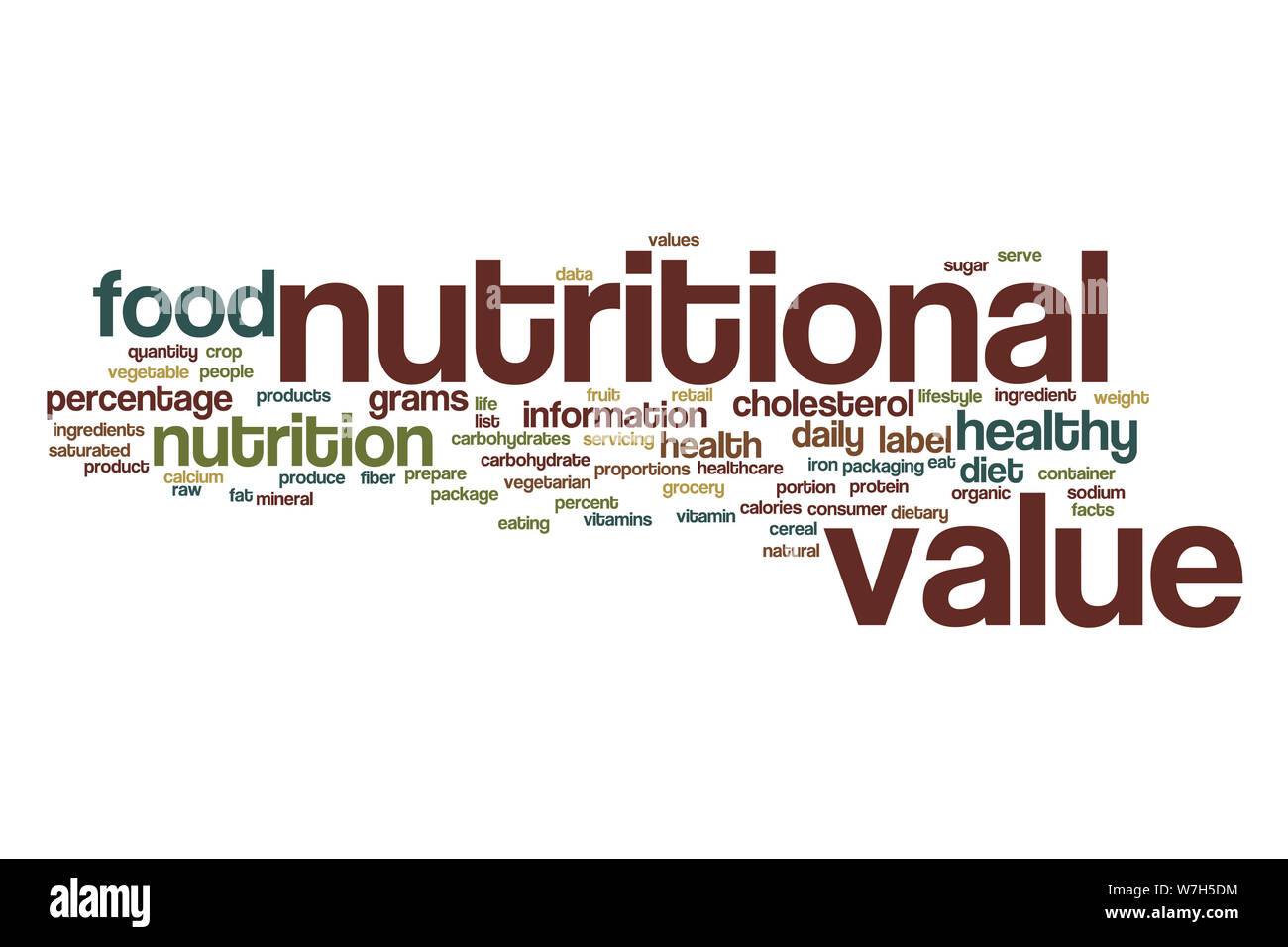 Nutritional value word cloud concept Stock Photo
