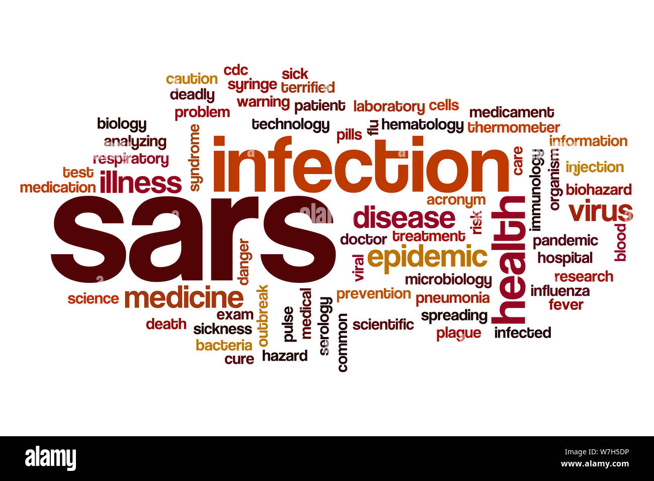 SARS word cloud concept Stock Photo