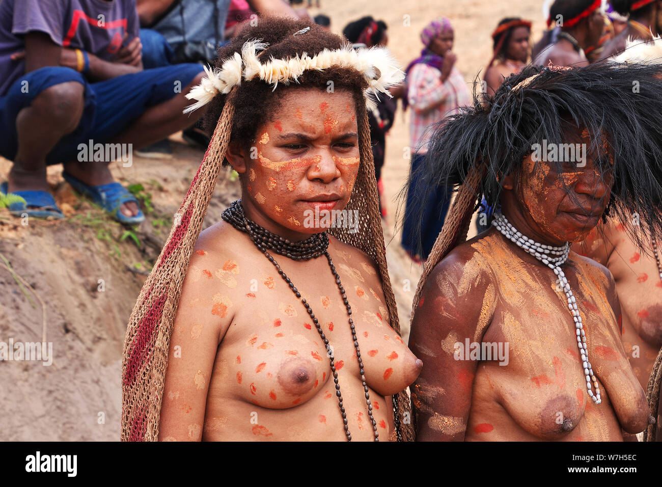 Wamena/Papua, Indonesia - 08 Aug 2016. National festival of local tribes in Wamena city, Papua Stock Photo