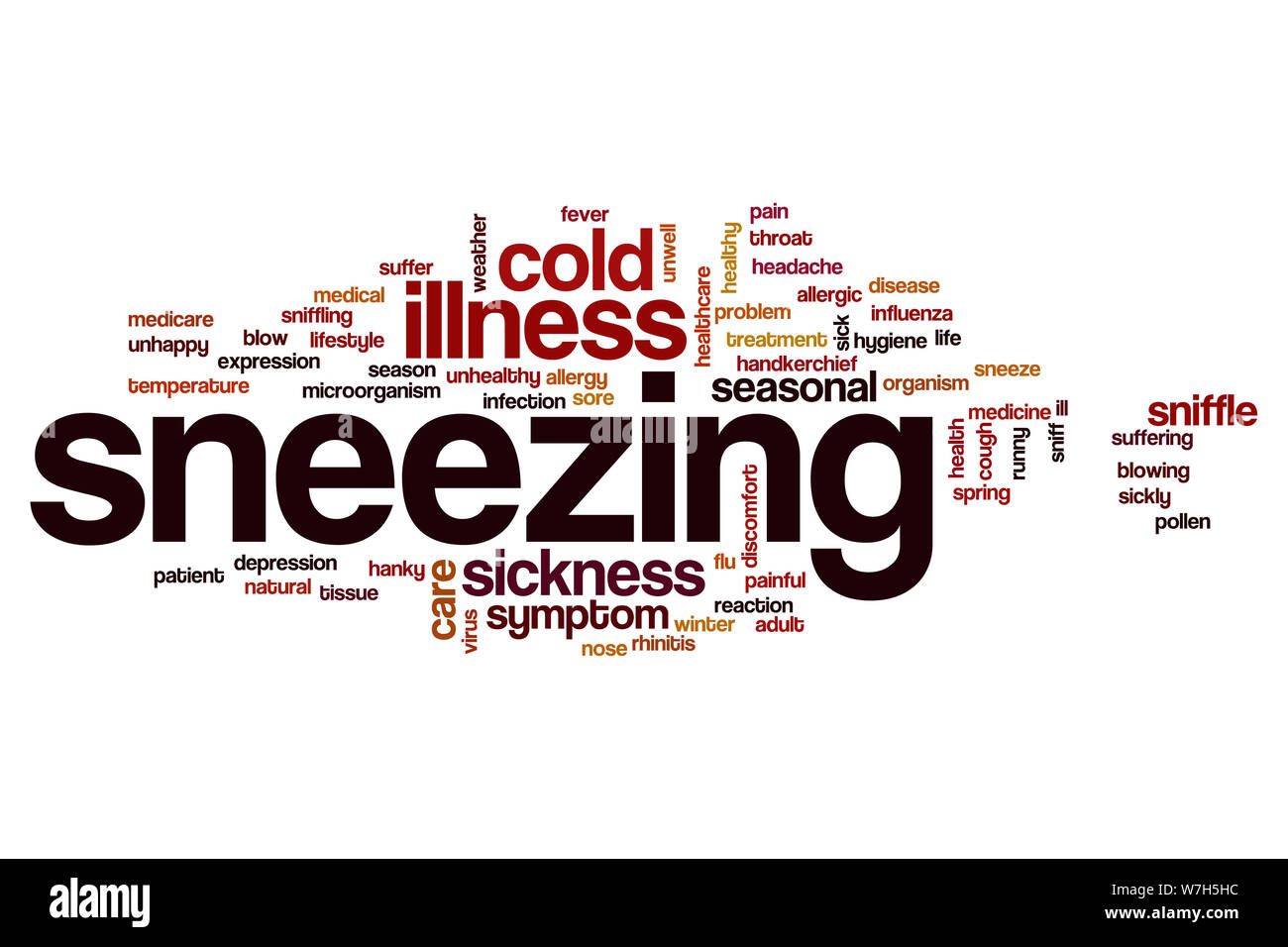 Sneezing word cloud concept Stock Photo