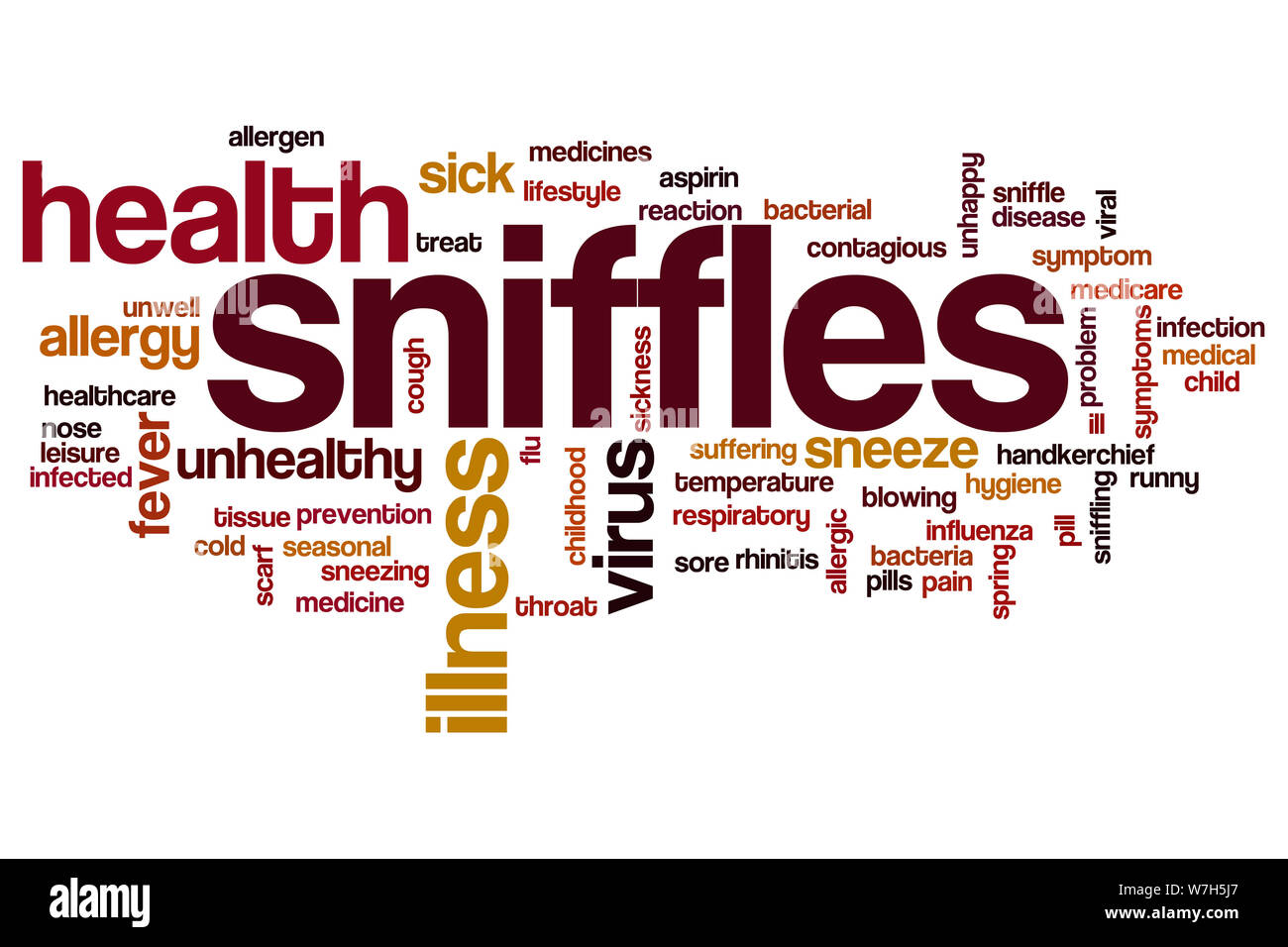 Sniffles word cloud concept Stock Photo