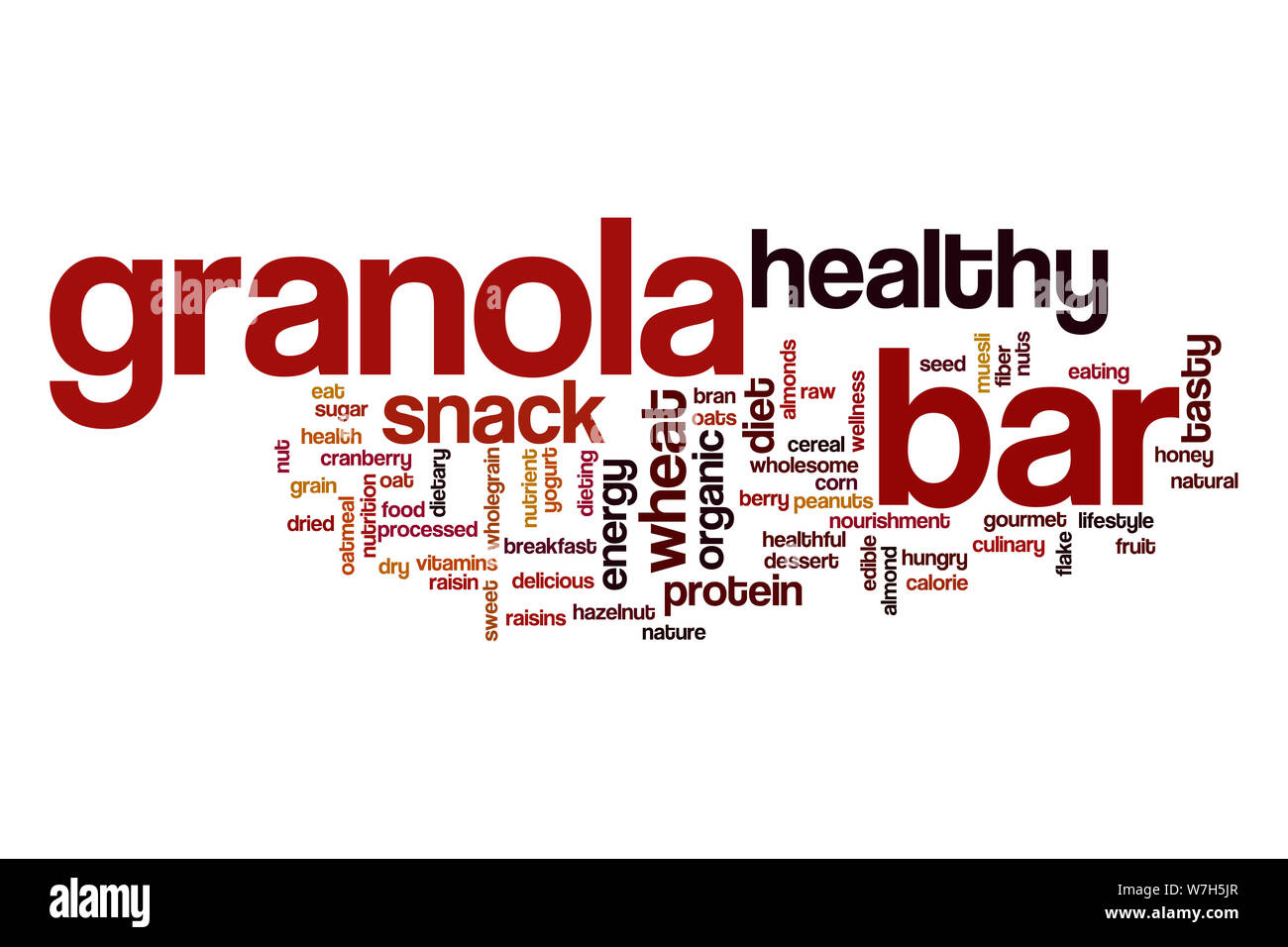 Granola bar word cloud concept Stock Photo Alamy
