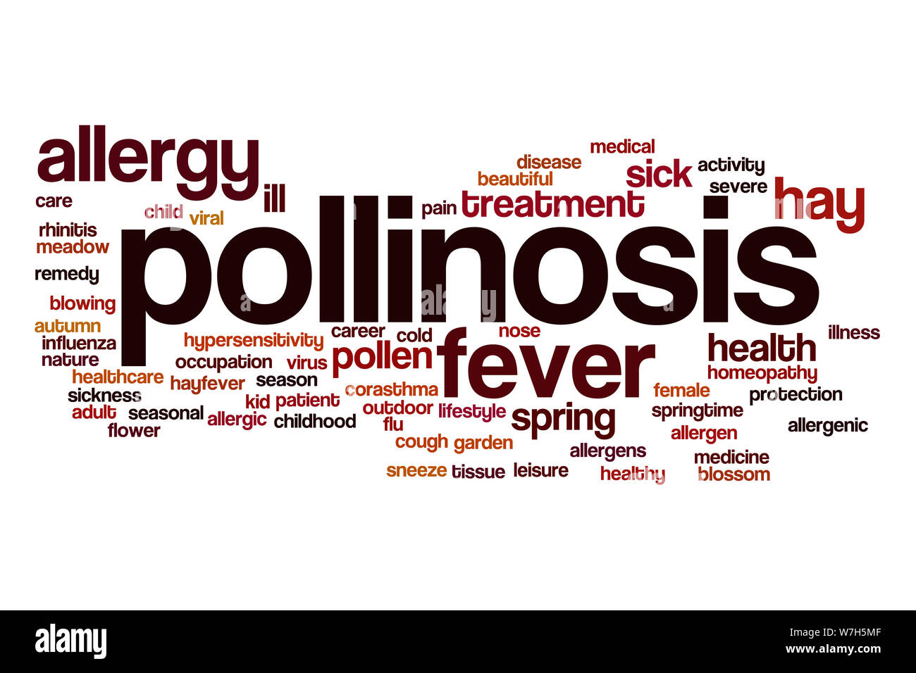 Pollinosis word cloud concept Stock Photo