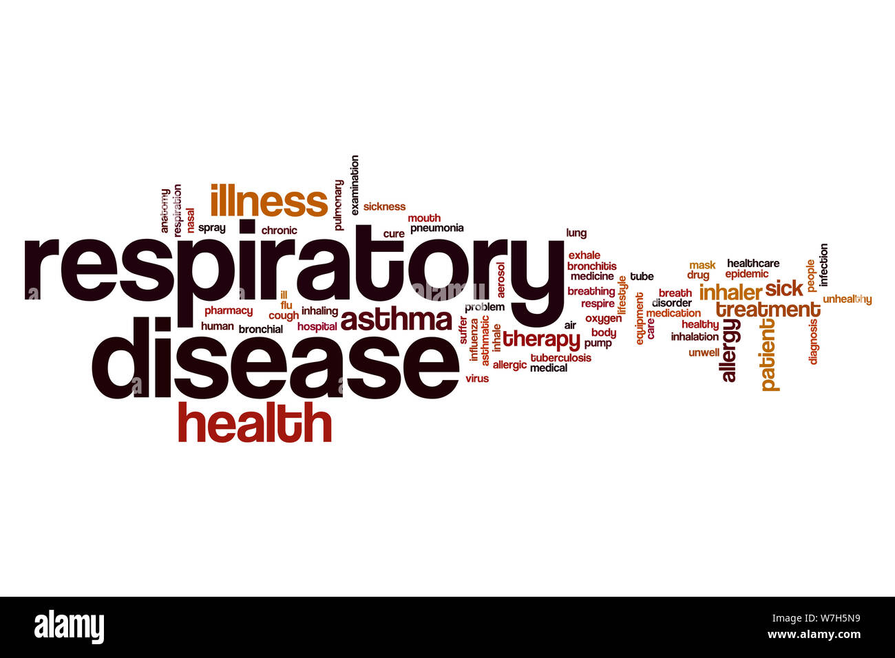 Respiratory disease word cloud concept Stock Photo