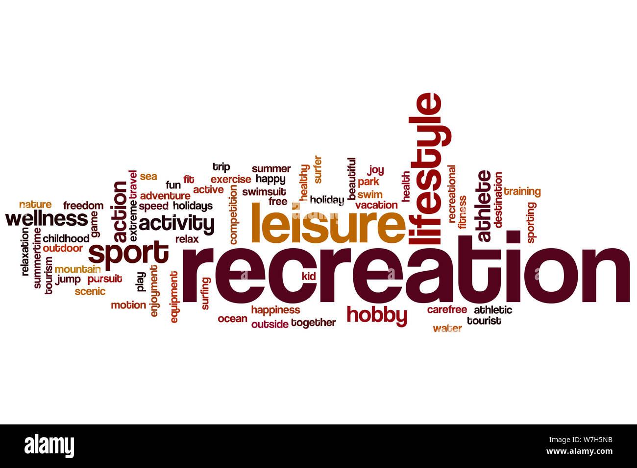 Recreation word cloud concept Stock Photo Alamy
