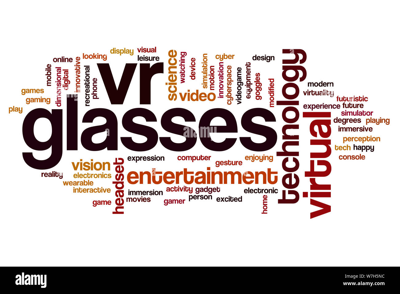 VR glasses word cloud concept Stock Photo
