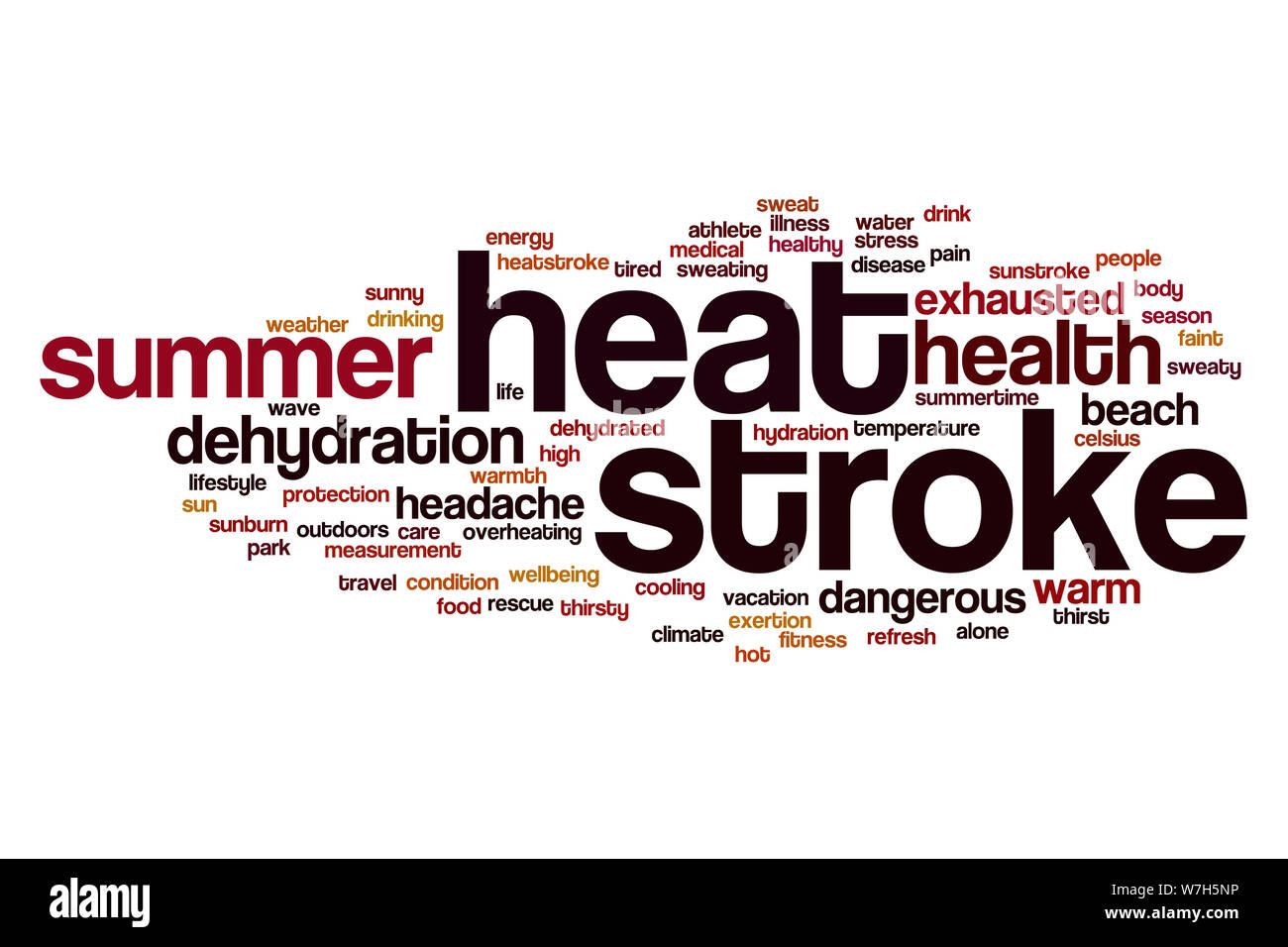 Heat stroke word cloud concept Stock Photo Alamy