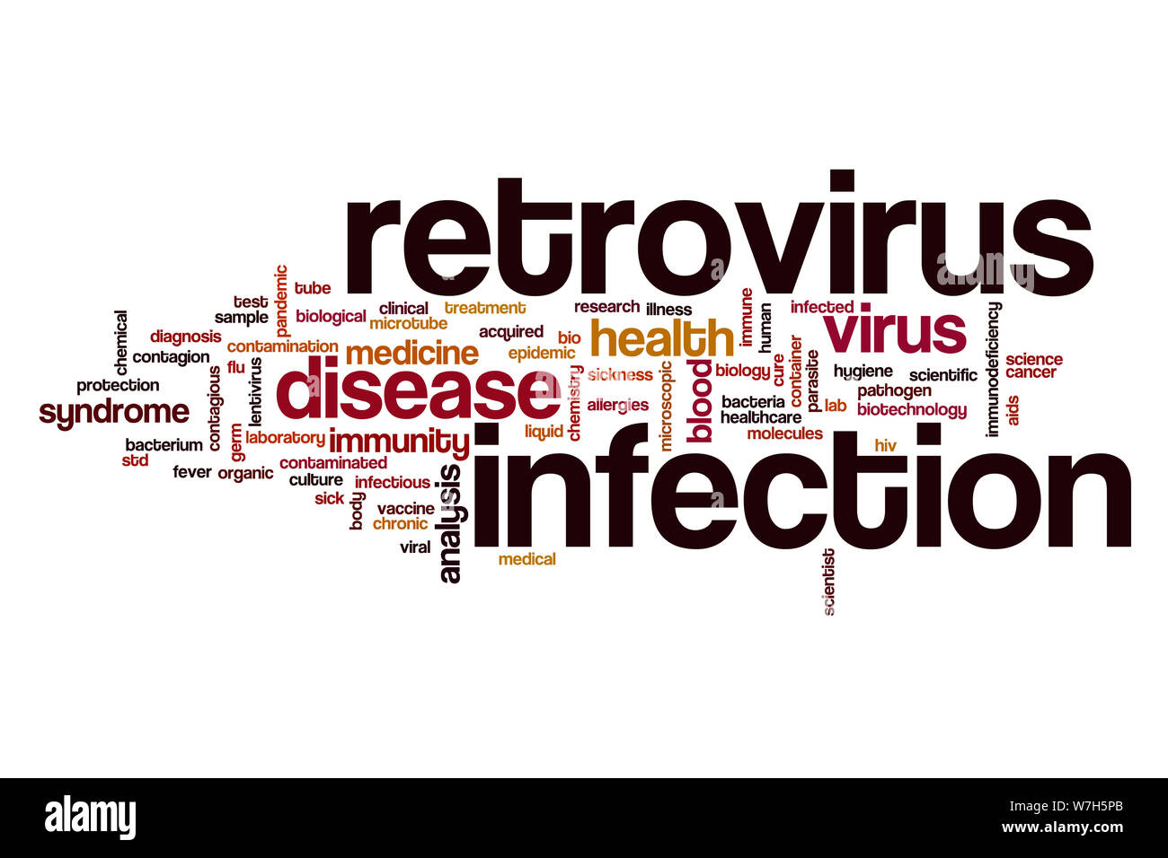 Retrovirus infection word cloud concept Stock Photo