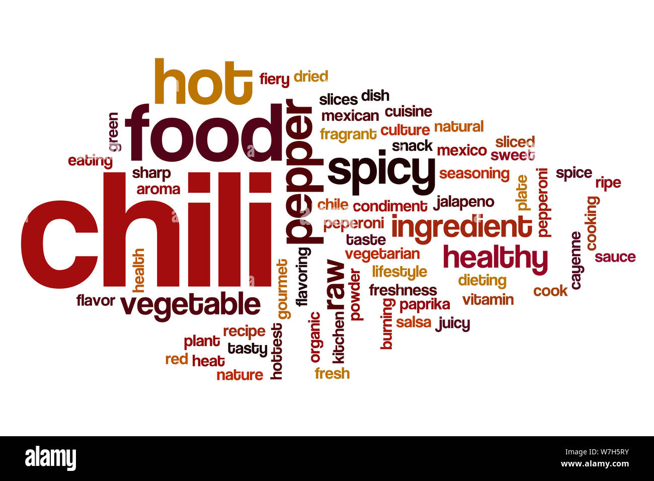 Chili word cloud concept Stock Photo Alamy