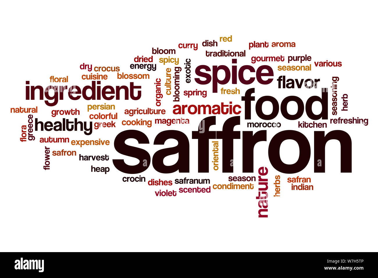 Saffron word cloud concept Stock Photo Alamy