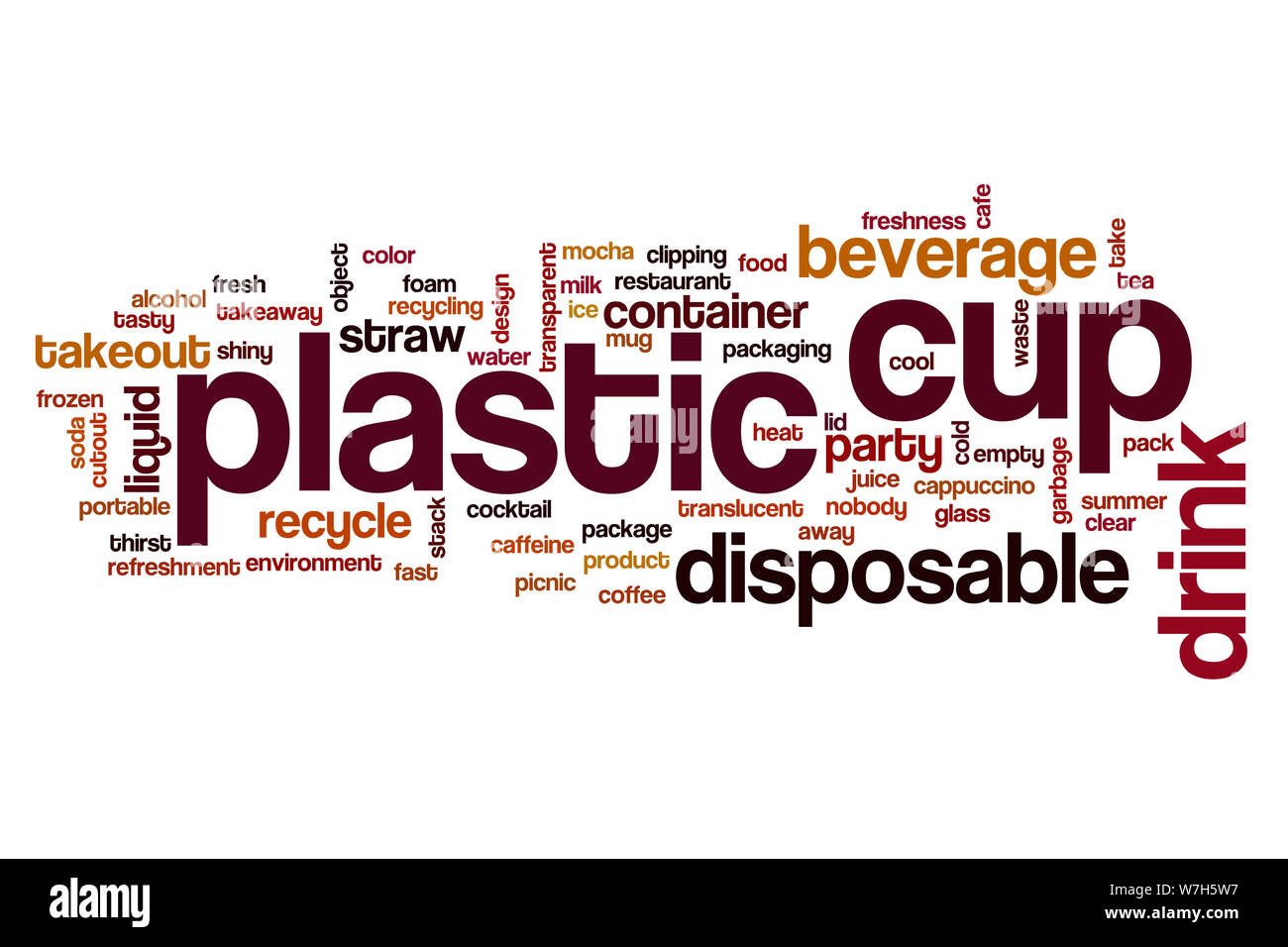 Plastic cup word cloud concept Stock Photo