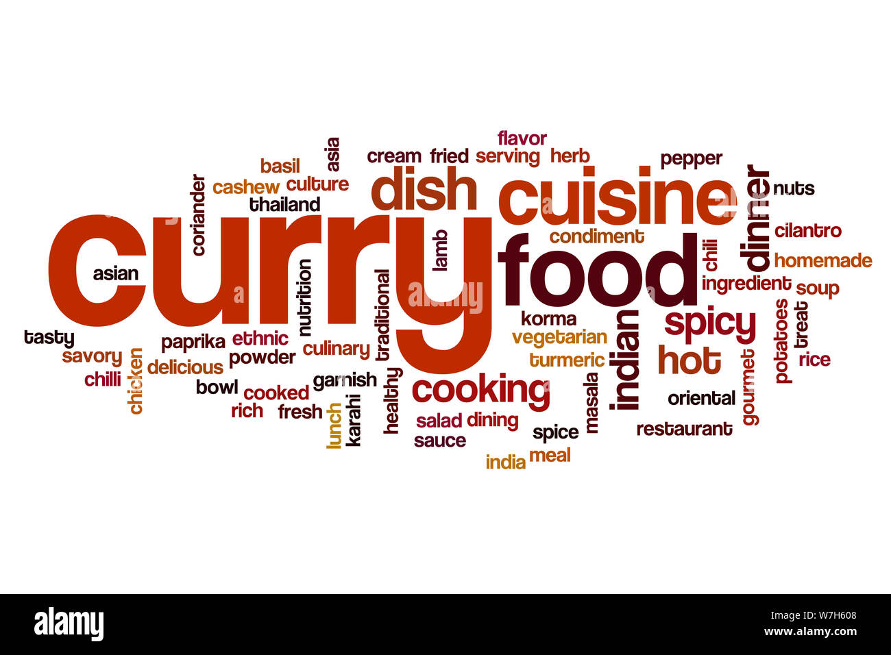 Curry word cloud concept Stock Photo Alamy