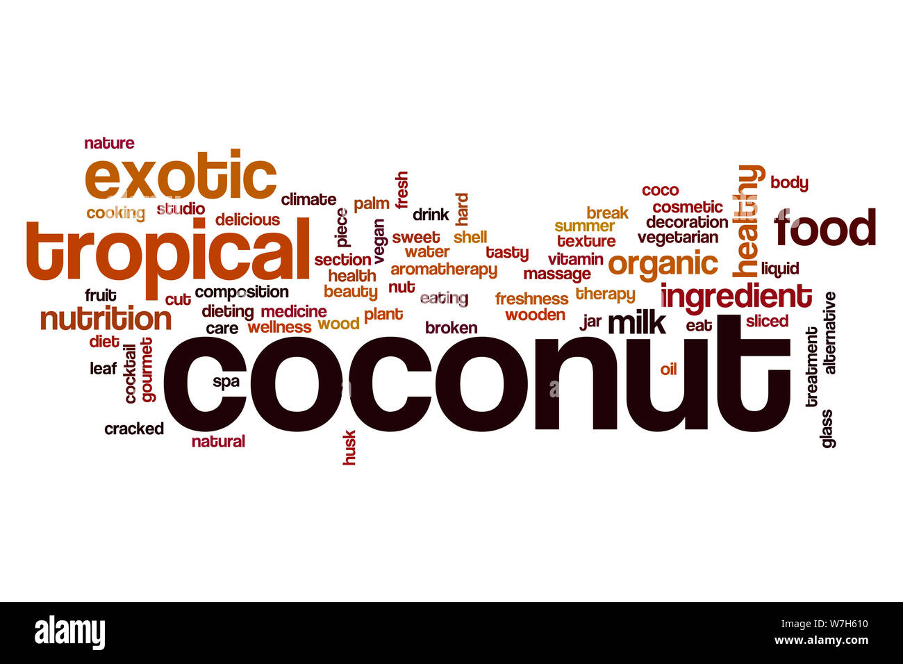Coconut word cloud concept Stock Photo Alamy