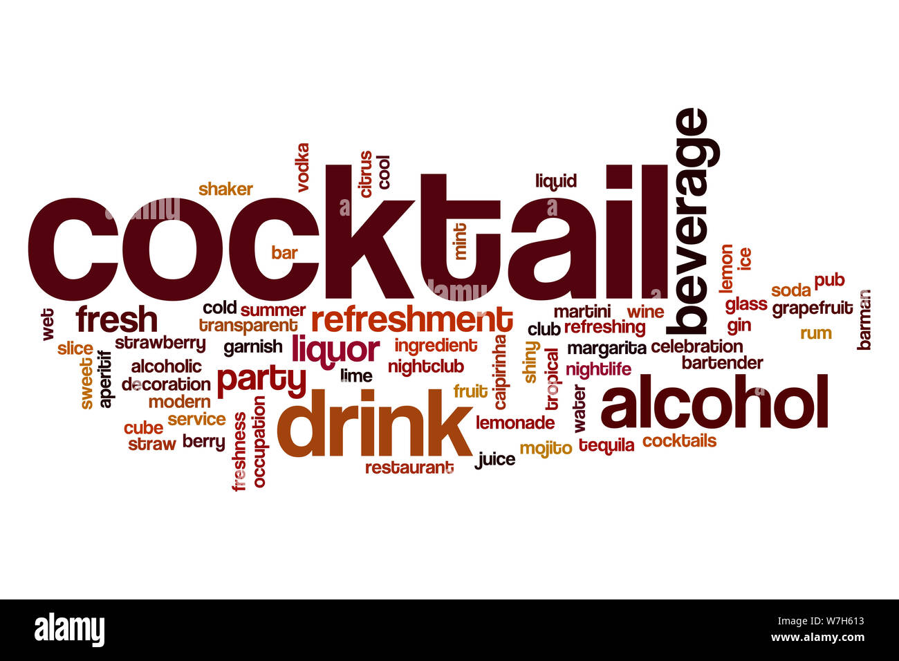 Cocktail word cloud concept Stock Photo Alamy