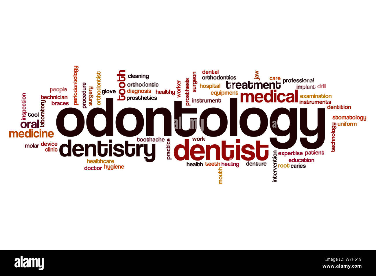 Odontology word cloud concept Stock Photo