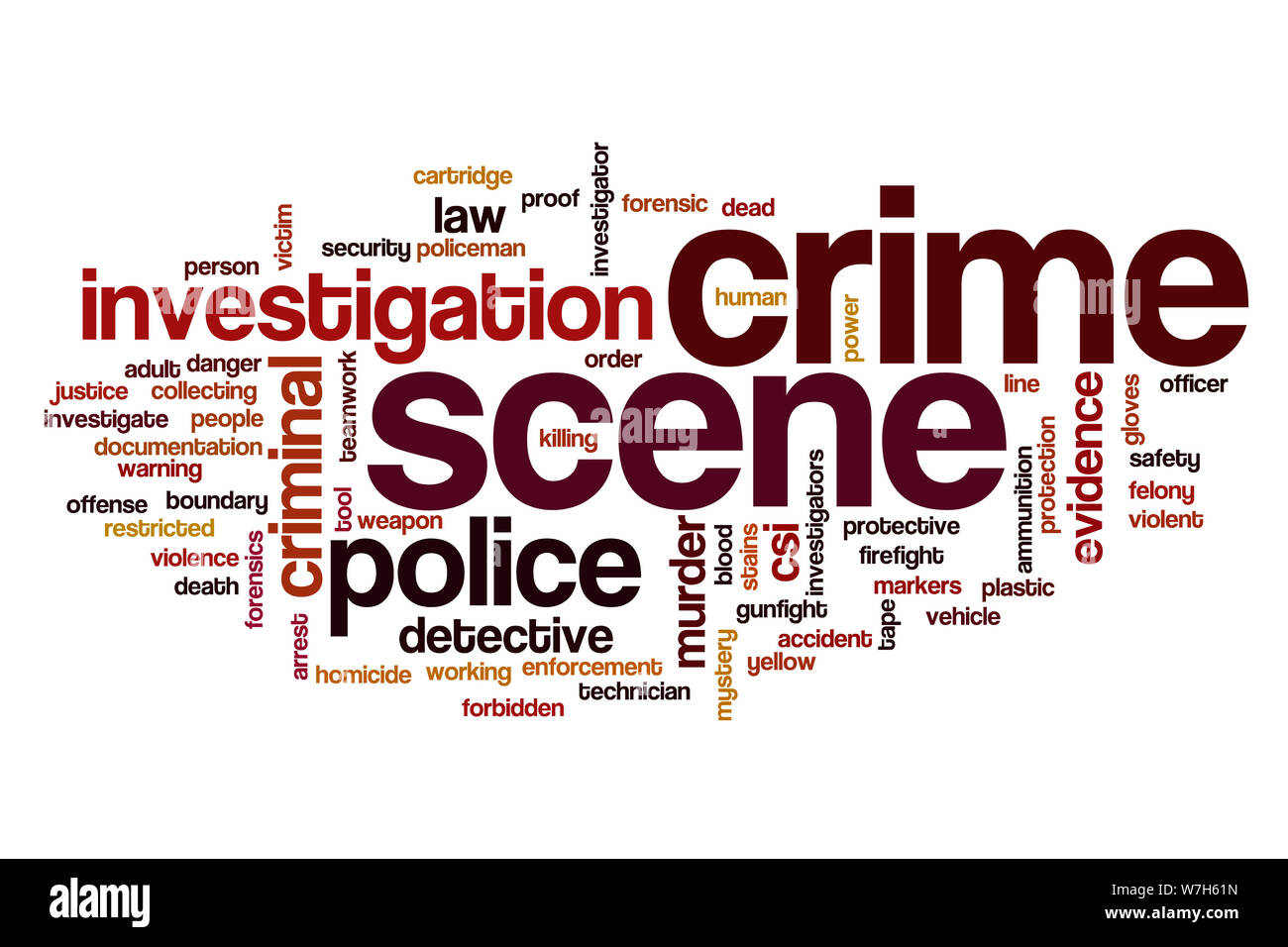 Crime scene word cloud concept Stock Photo Alamy