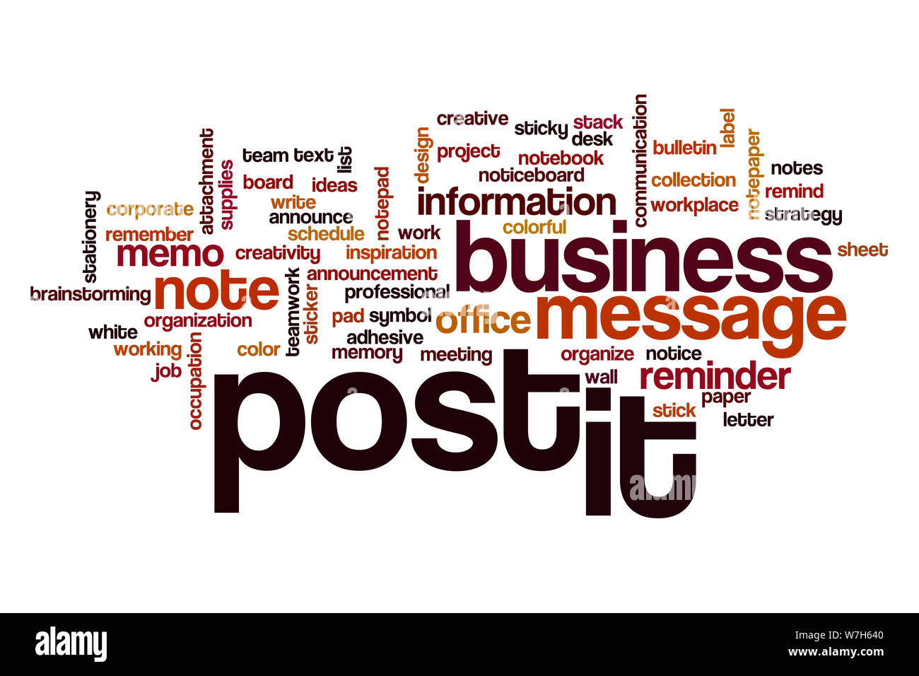 Post it word cloud concept Stock Photo Alamy