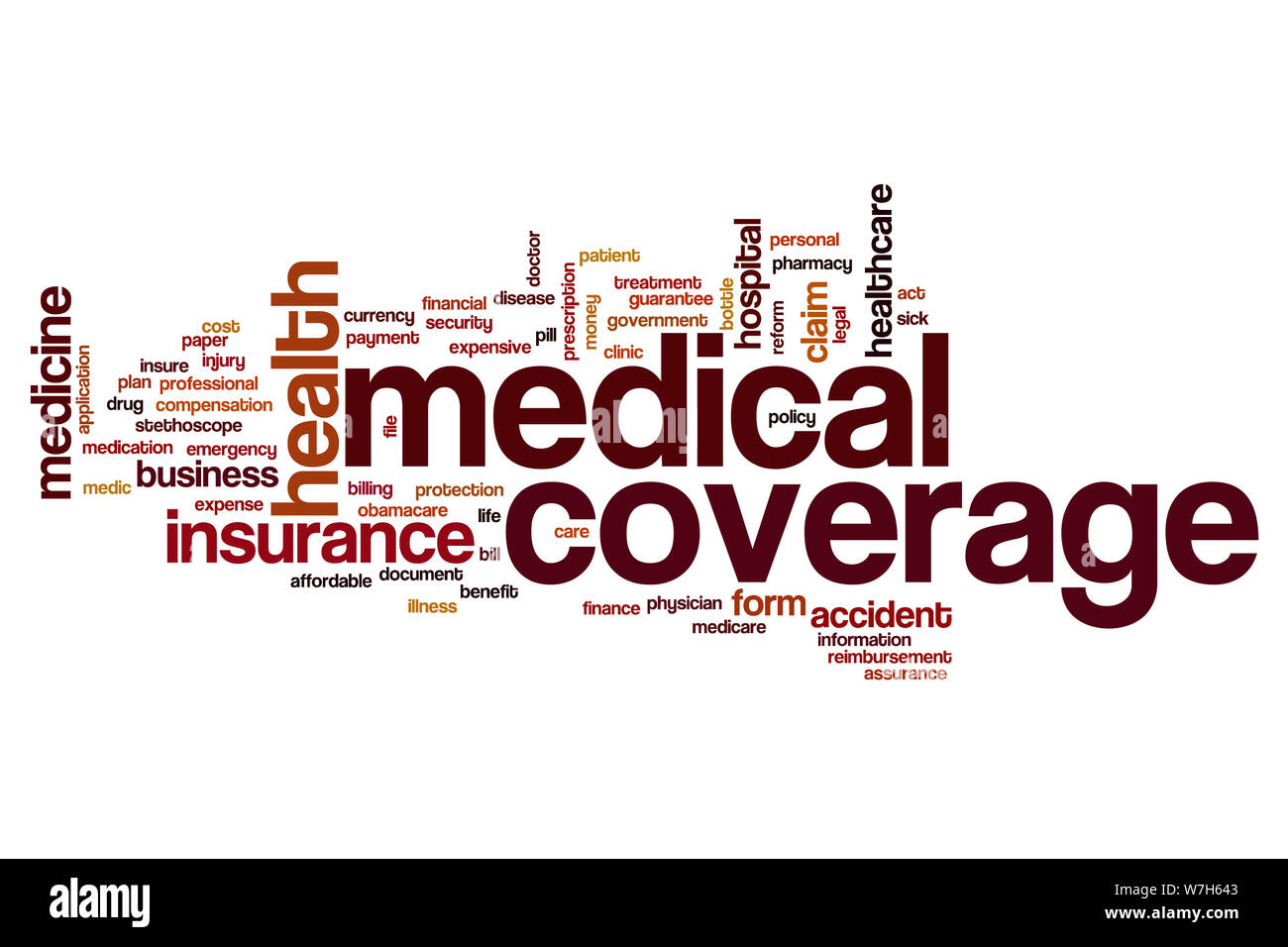 Medical coverage word cloud concept Stock Photo Alamy