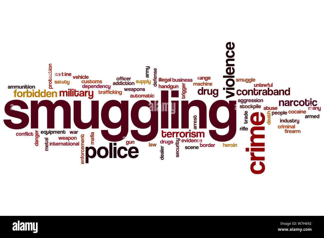 Smuggling word cloud concept Stock Photo