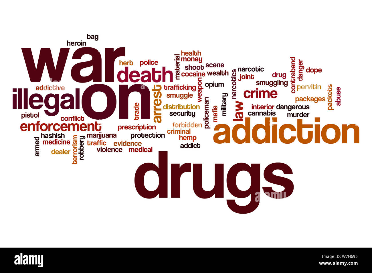 War on drugs word cloud concept Stock Photo