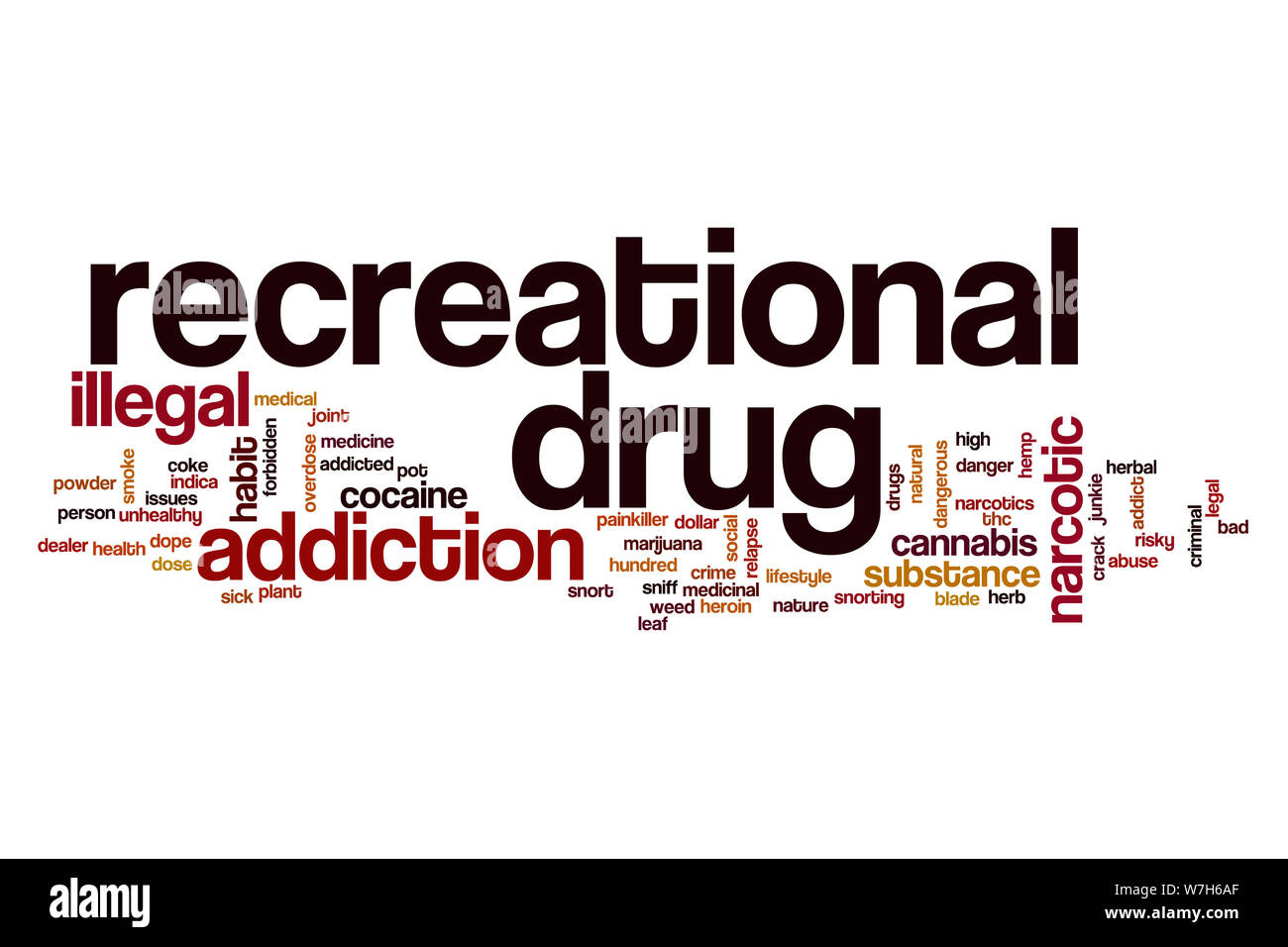 Recreational drug word cloud concept Stock Photo Alamy