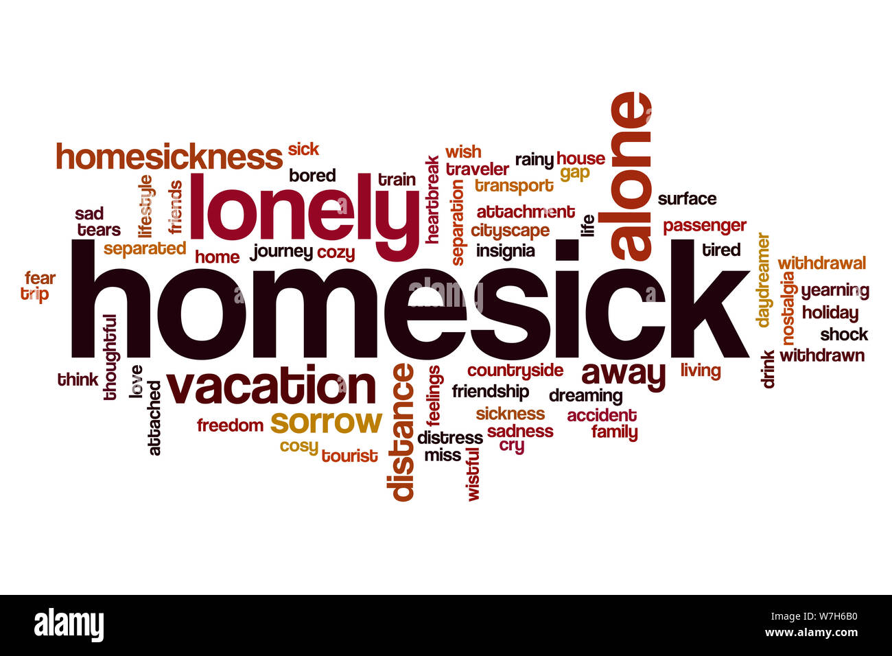 Homesick word cloud concept Stock Photo