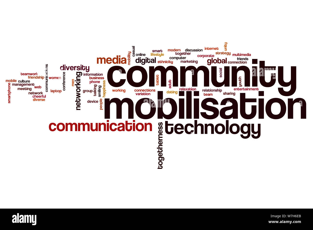 Community mobilisation word cloud concept Stock Photo