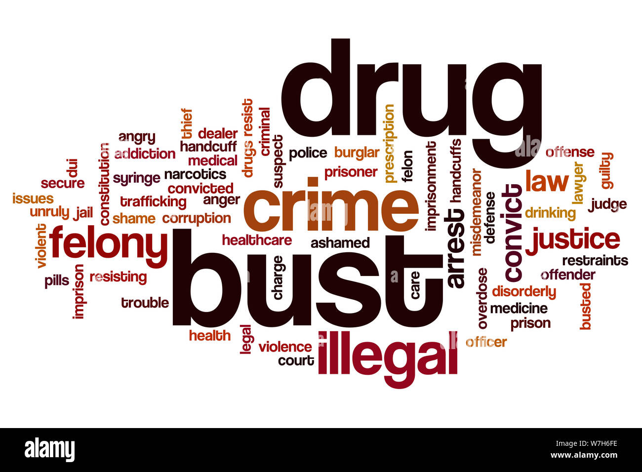 Drug bust word cloud concept Stock Photo Alamy