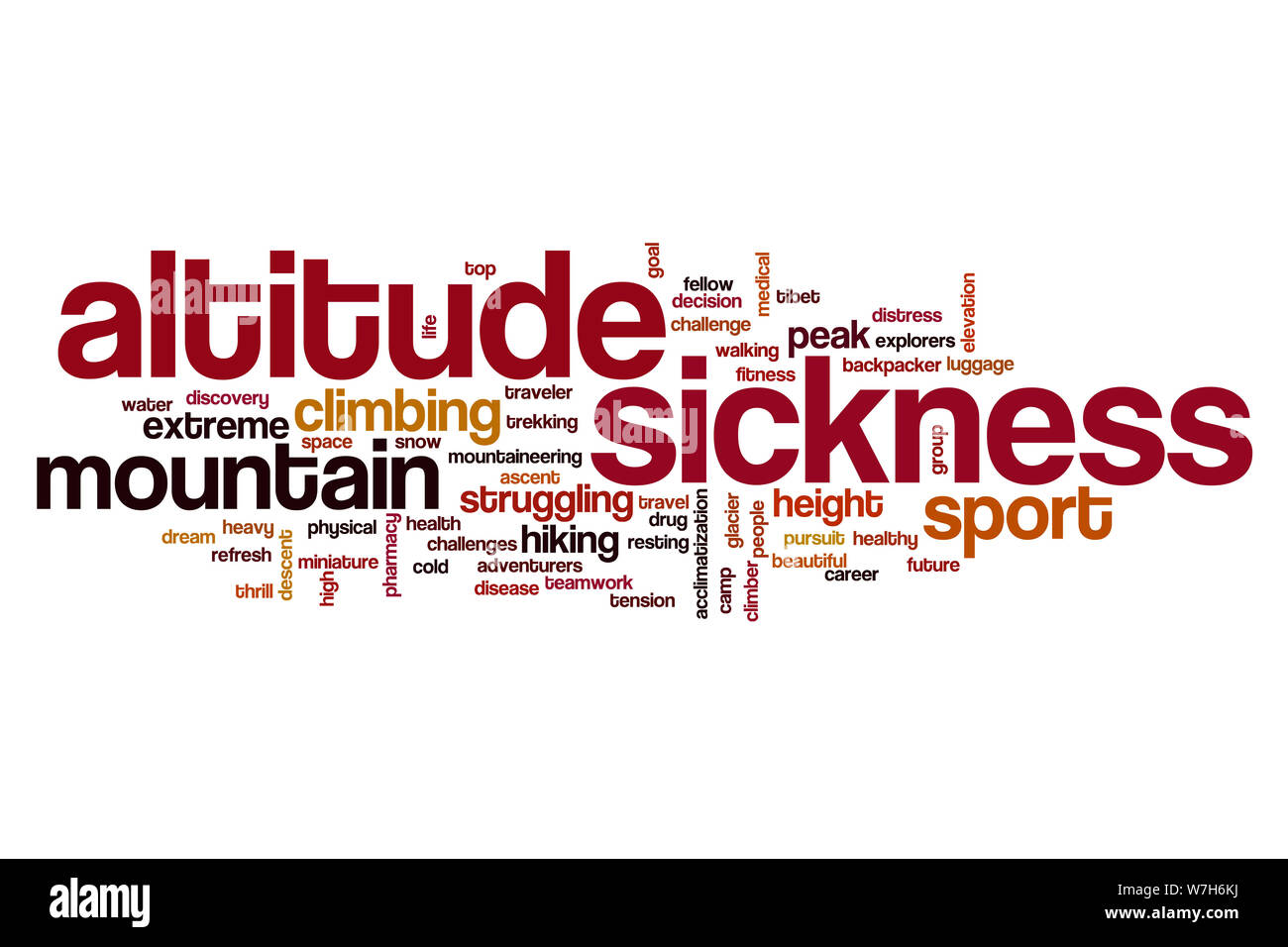 Altitude sickness word cloud concept Stock Photo