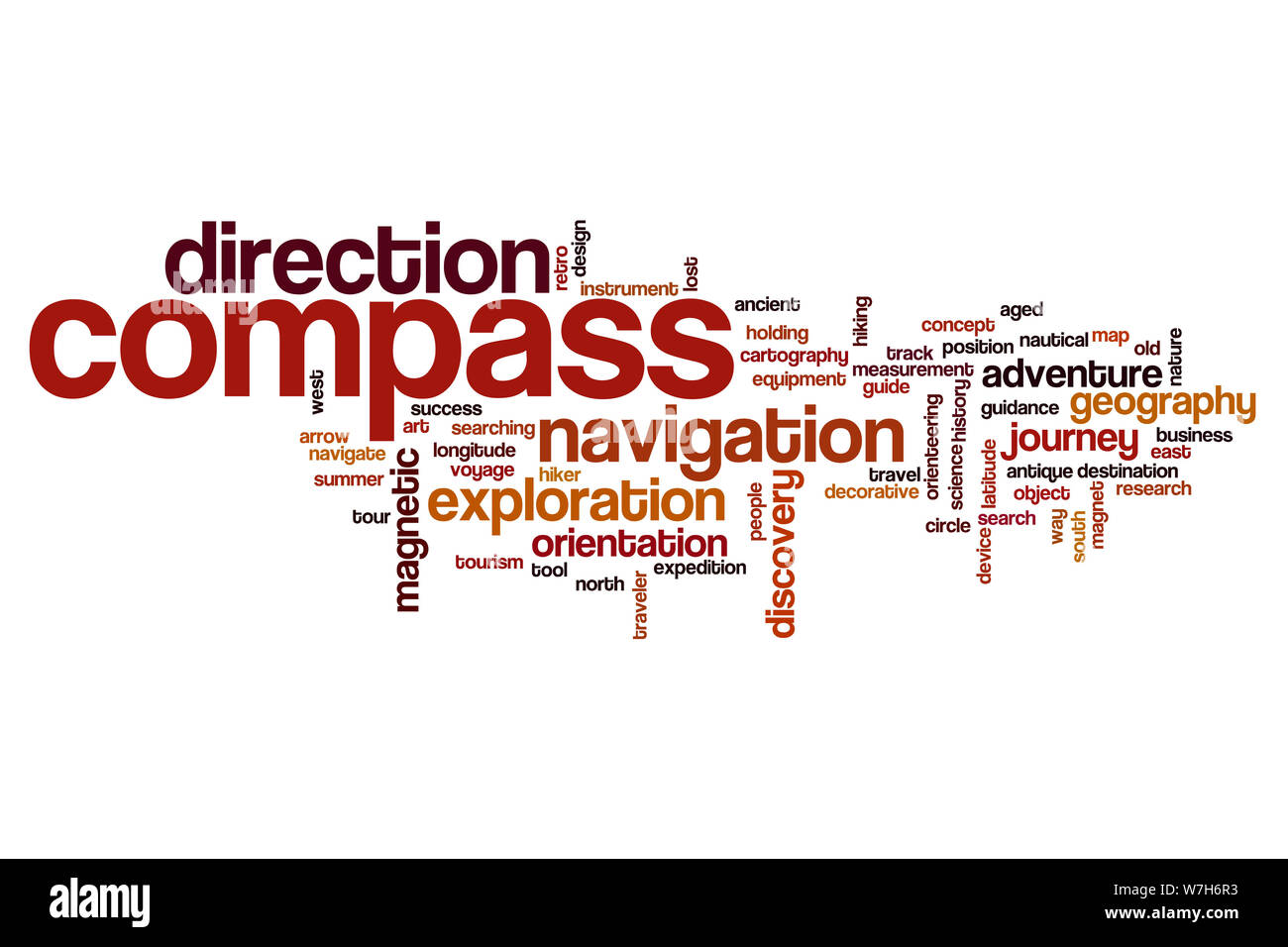 Compass word cloud concept Stock Photo Alamy