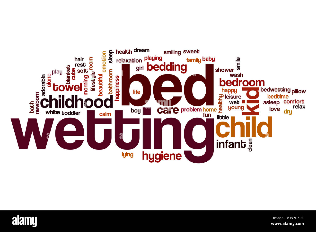 Bed wetting word cloud concept Stock Photo Alamy