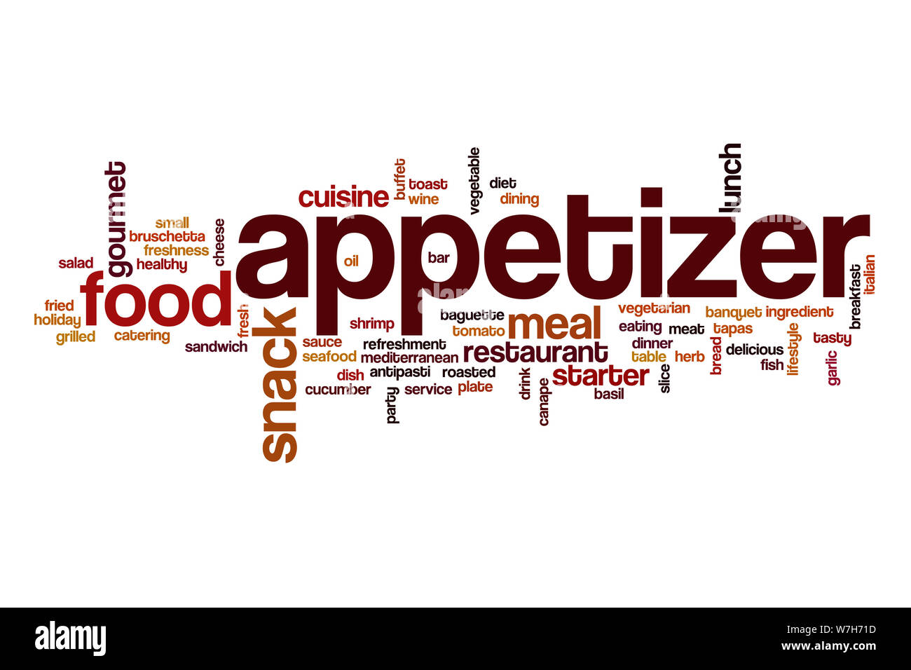 Appetizer word cloud concept Stock Photo Alamy