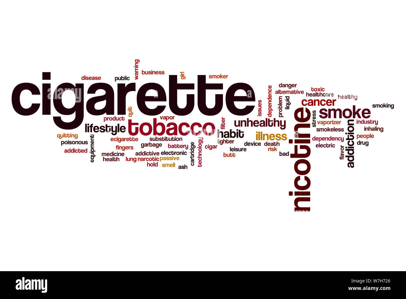 Cigarette word cloud concept Stock Photo Alamy