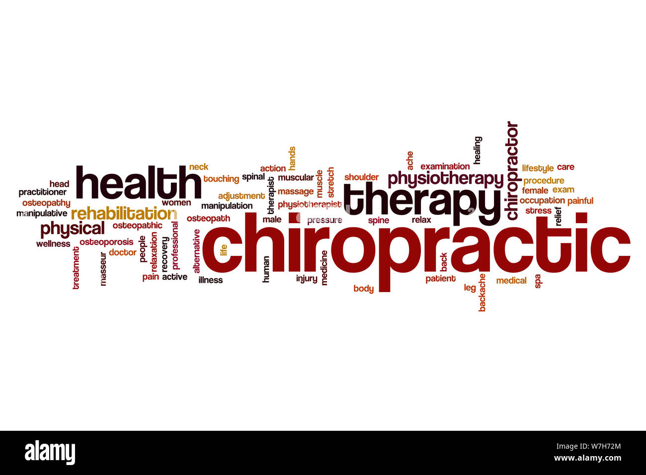 Chiropractic word cloud concept Stock Photo - Alamy