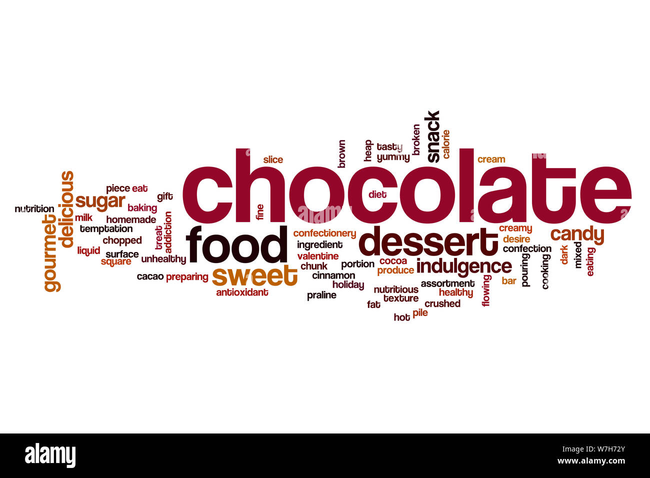 Chocolate word cloud concept Stock Photo Alamy