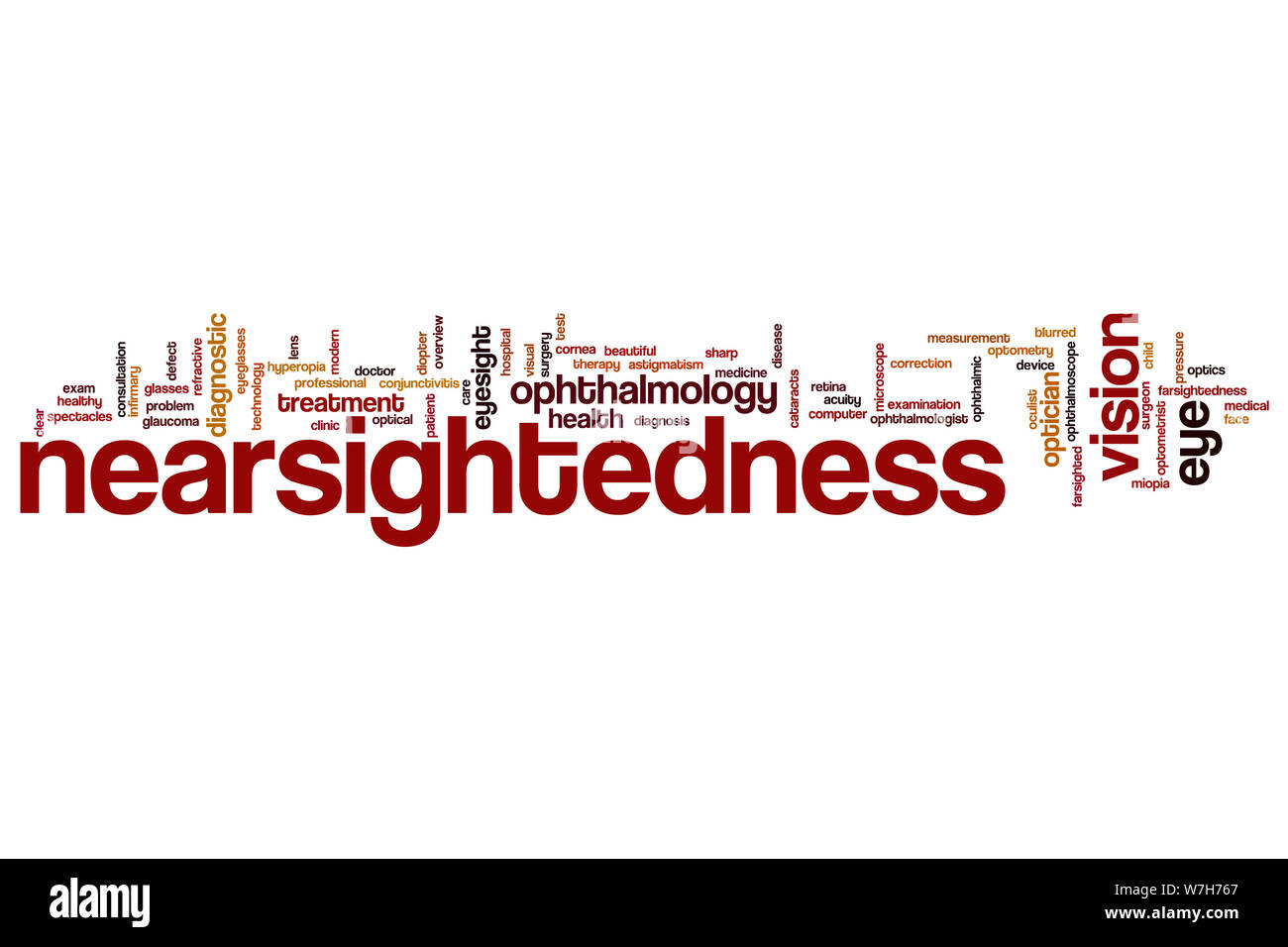 Nearsightedness word cloud concept Stock Photo